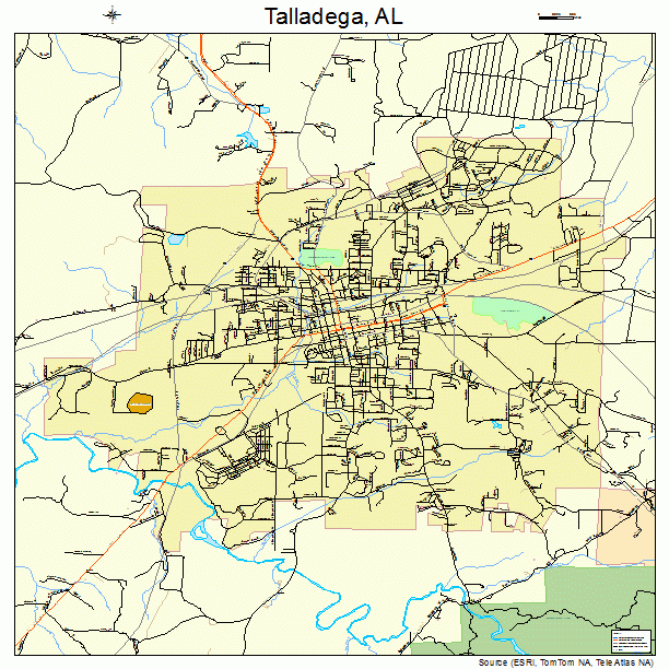 Talladega, AL street map