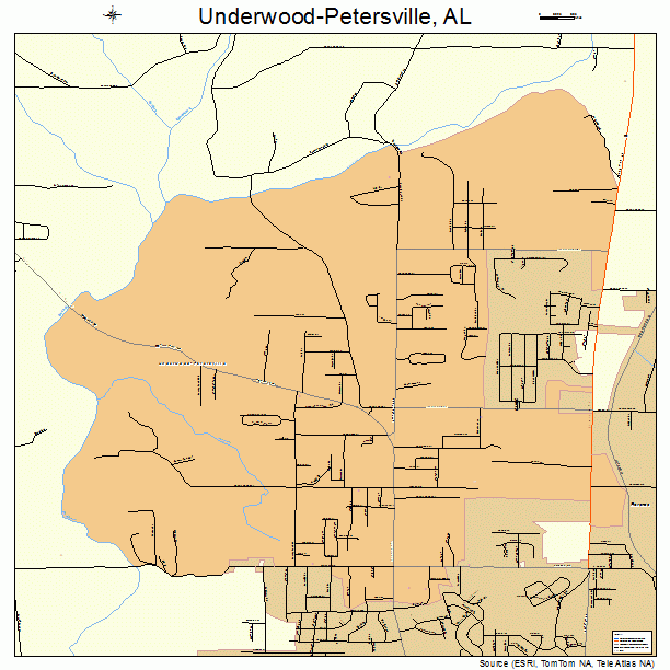 Underwood-Petersville, AL street map
