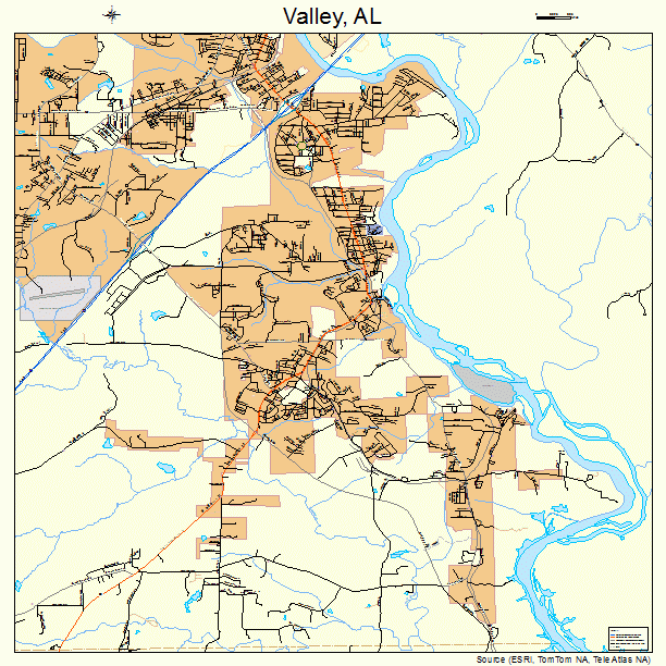 Valley, AL street map