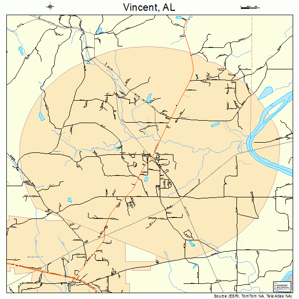 Vincent, AL street map