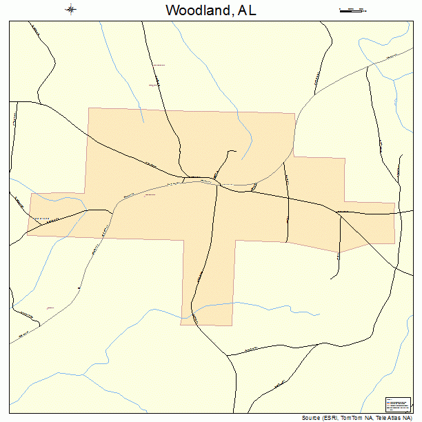 Woodland, AL street map