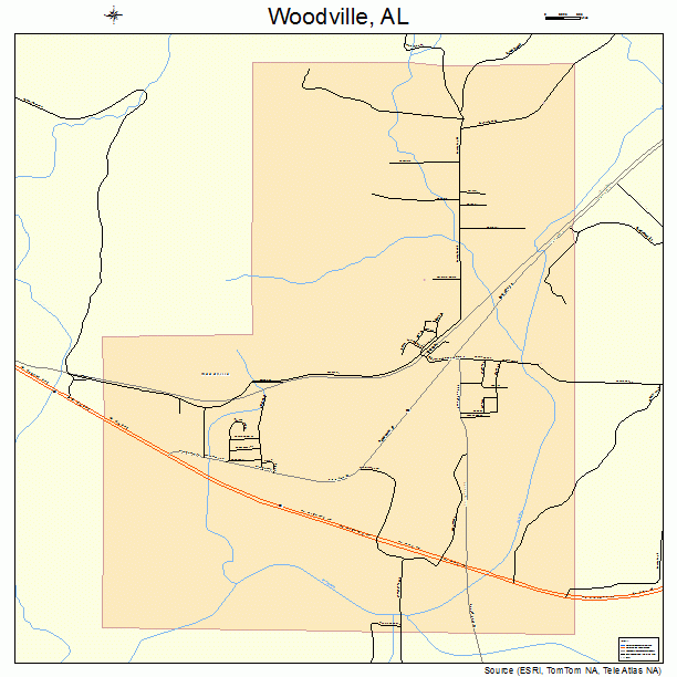 Woodville, AL street map
