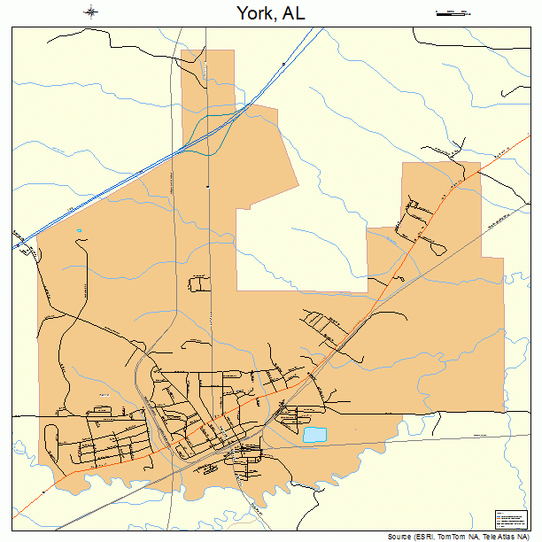 York, AL street map