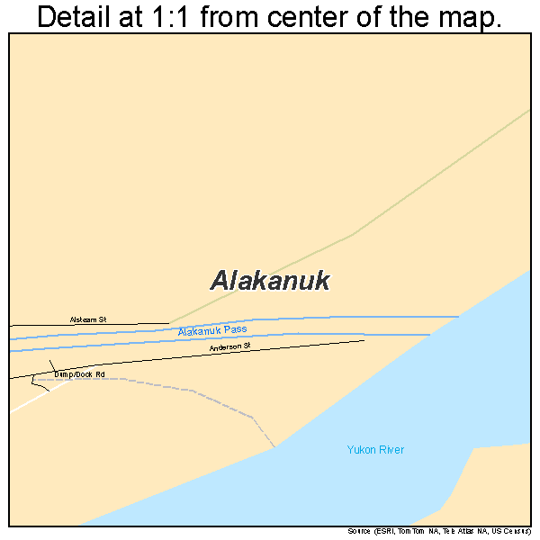 Alakanuk, Alaska road map detail