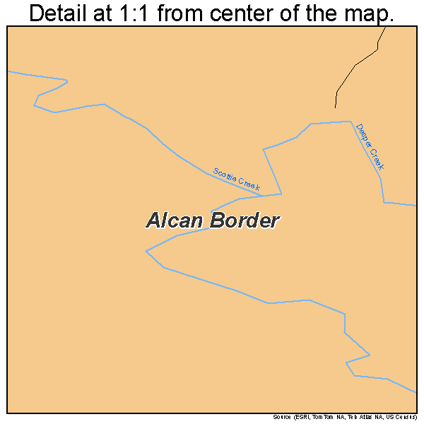 Alcan Border, Alaska road map detail