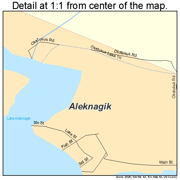 Aleknagik, Alaska road map detail