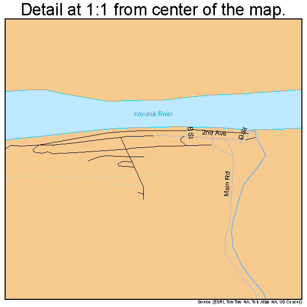 Allakaket, Alaska road map detail