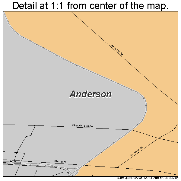 Anderson, Alaska road map detail