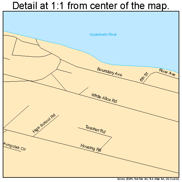 Aniak, Alaska road map detail