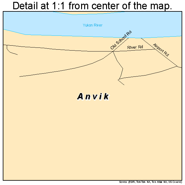 Anvik, Alaska road map detail