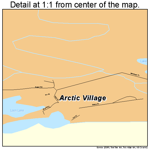 Arctic Village, Alaska road map detail