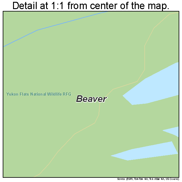 Beaver, Alaska road map detail