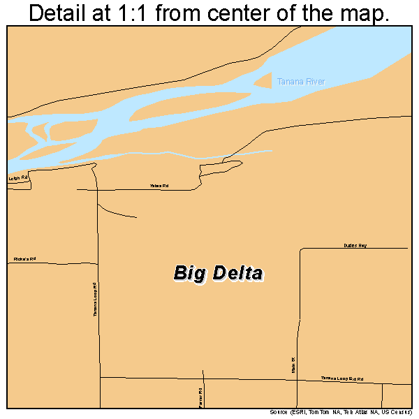 Big Delta, Alaska road map detail