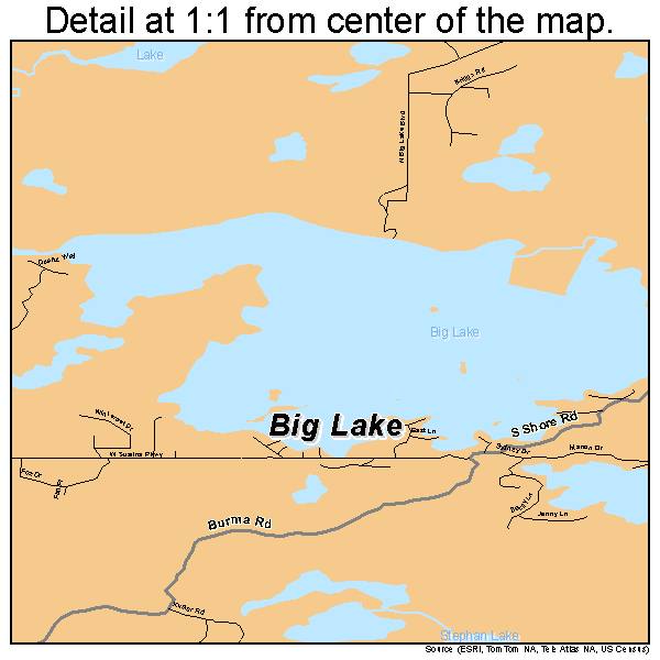 Big Lake, Alaska road map detail