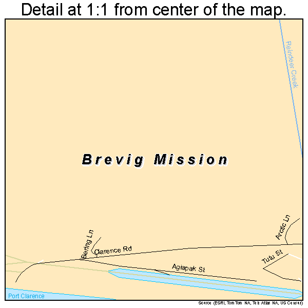 Brevig Mission, Alaska road map detail
