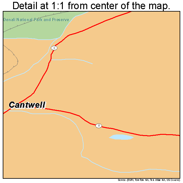 Cantwell, Alaska road map detail