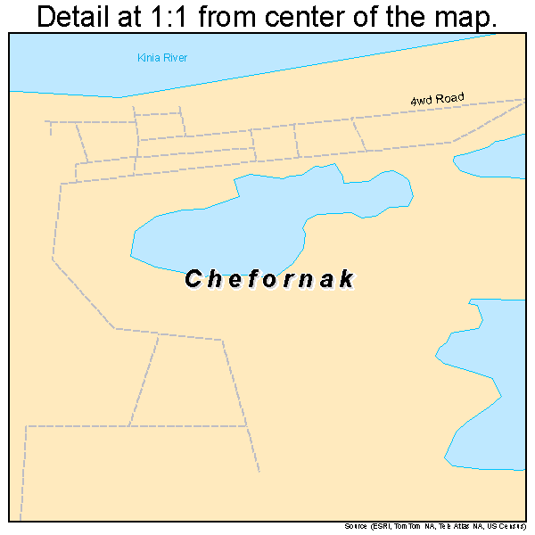 Chefornak, Alaska road map detail