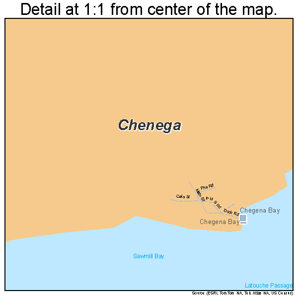 Chenega, Alaska road map detail