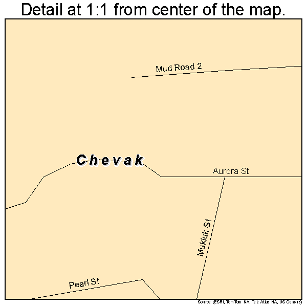 Chevak, Alaska road map detail
