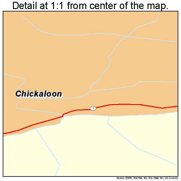 Chickaloon, Alaska road map detail