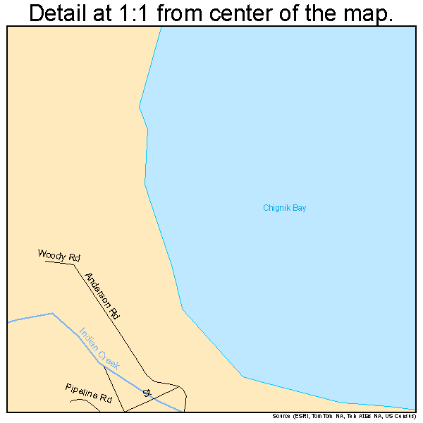 Chignik, Alaska road map detail