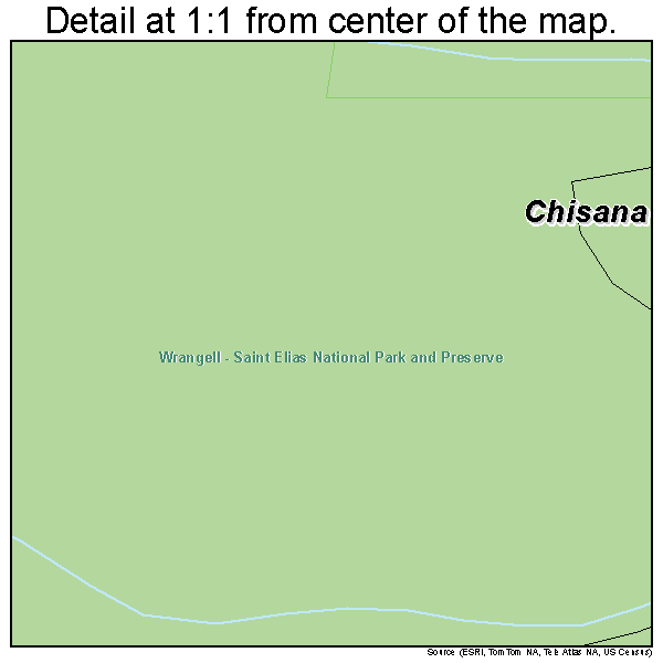 Chisana, Alaska road map detail