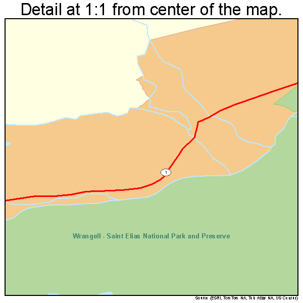 Chistochina, Alaska road map detail