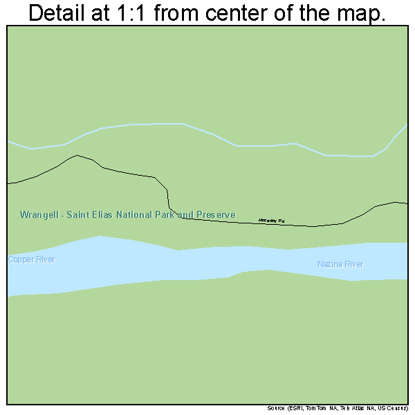 Chitina, Alaska road map detail