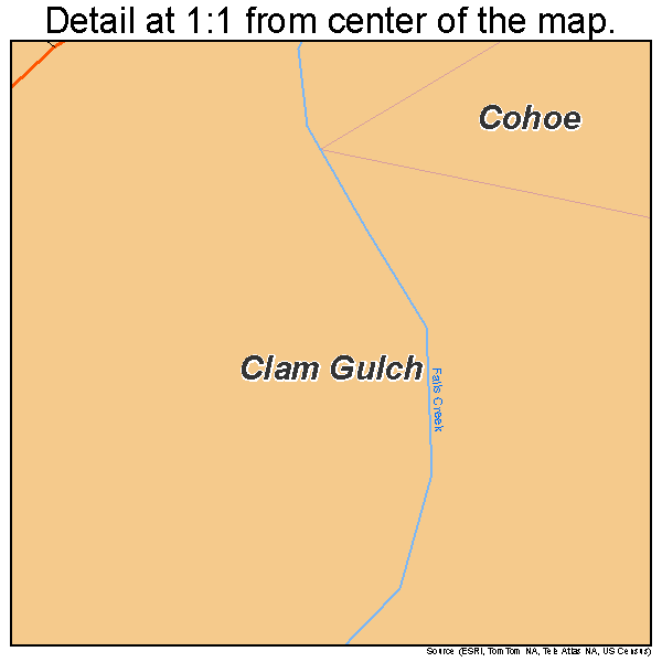 Clam Gulch, Alaska road map detail