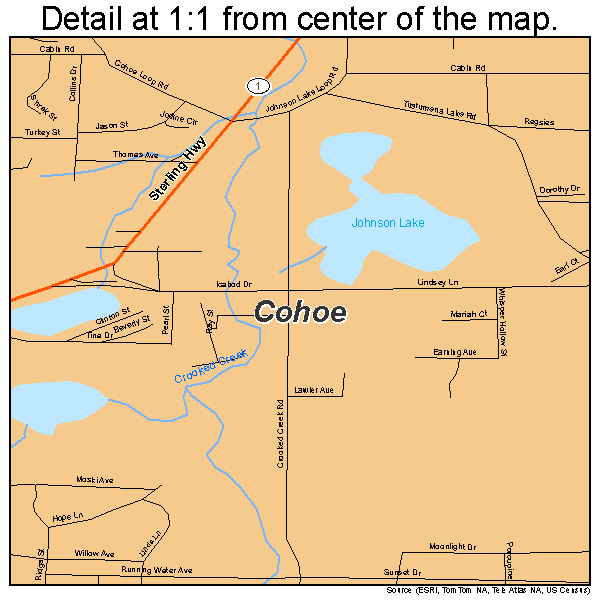 Cohoe, Alaska road map detail