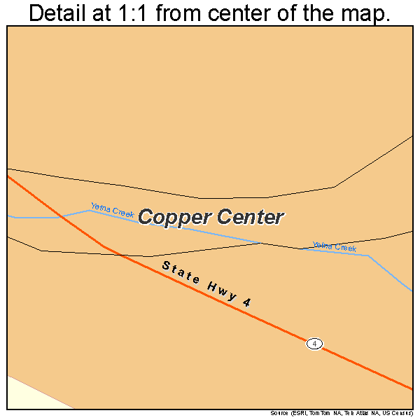 Copper Center, Alaska road map detail