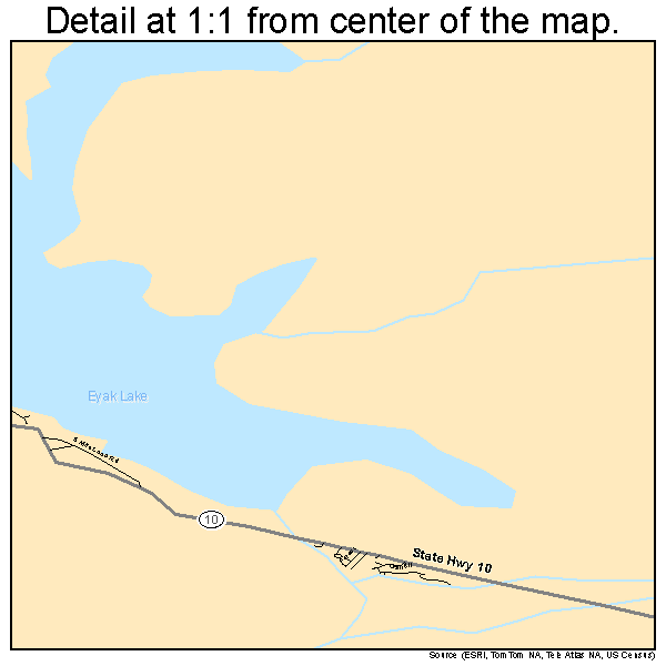 Cordova, Alaska road map detail