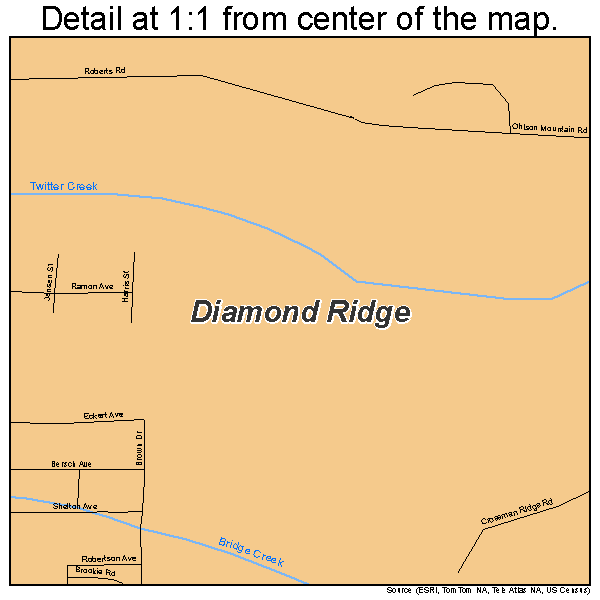 Diamond Ridge, Alaska road map detail