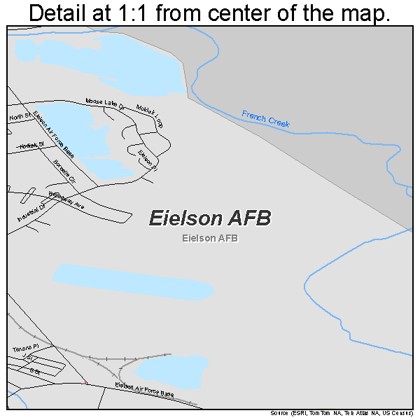 Eielson AFB, Alaska road map detail