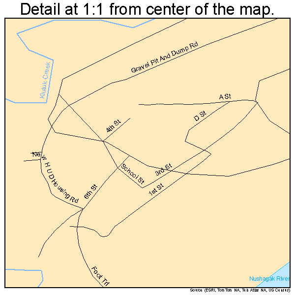 Ekwok, Alaska road map detail