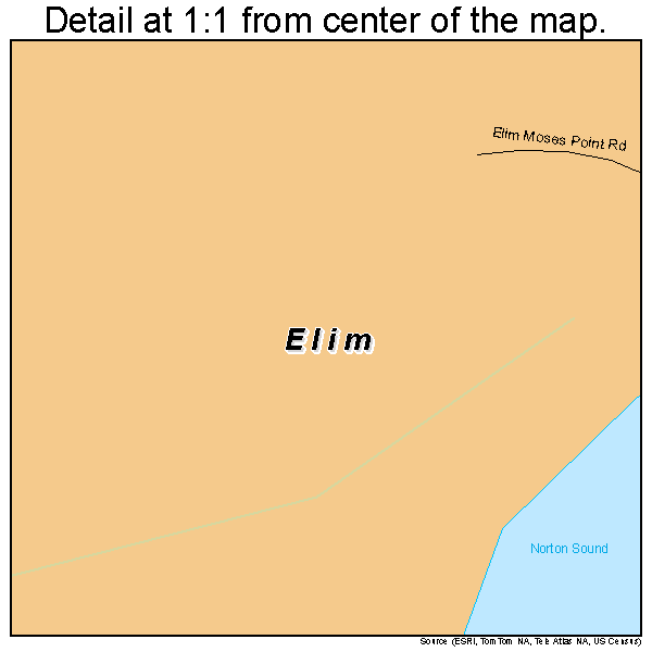 Elim, Alaska road map detail