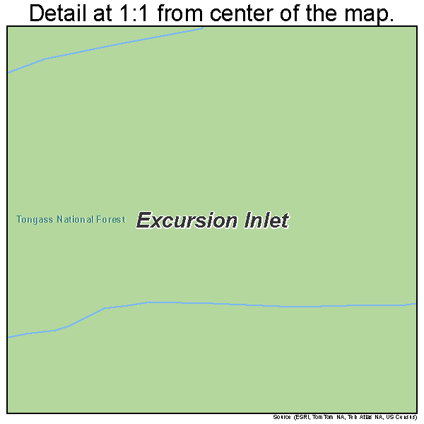 Excursion Inlet, Alaska road map detail