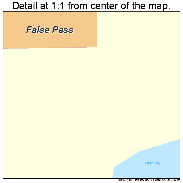False Pass, Alaska road map detail