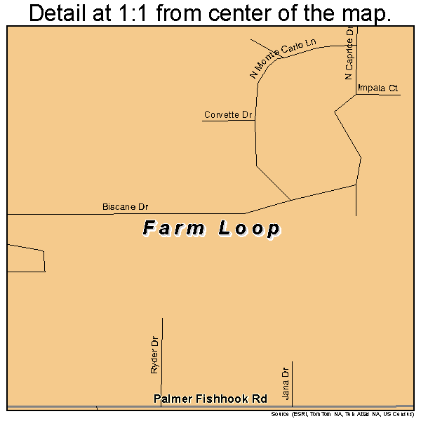 Farm Loop, Alaska road map detail