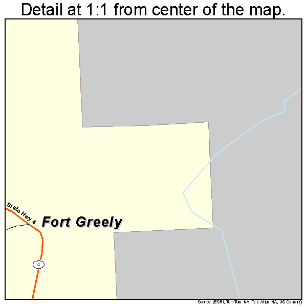 Fort Greely, Alaska road map detail
