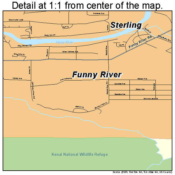 Funny River, Alaska road map detail