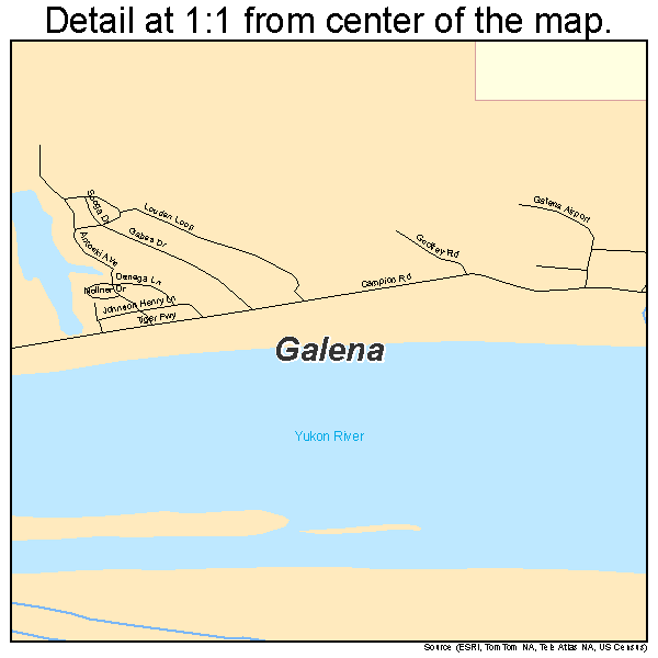 Galena, Alaska road map detail