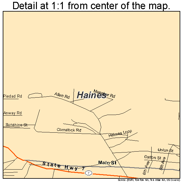 Haines, Alaska road map detail