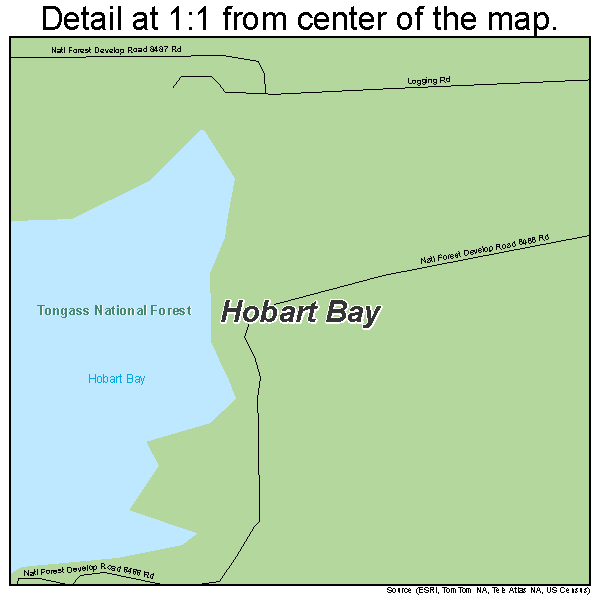 Hobart Bay, Alaska road map detail