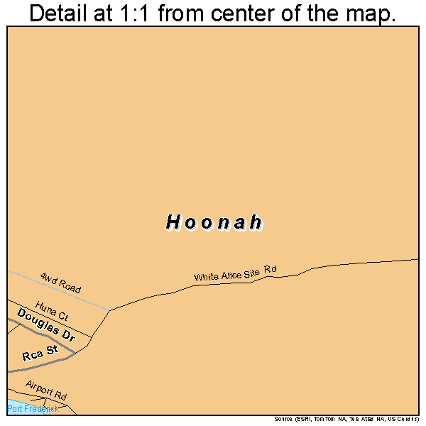 Hoonah, Alaska road map detail