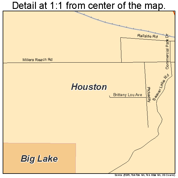 Houston, Alaska road map detail
