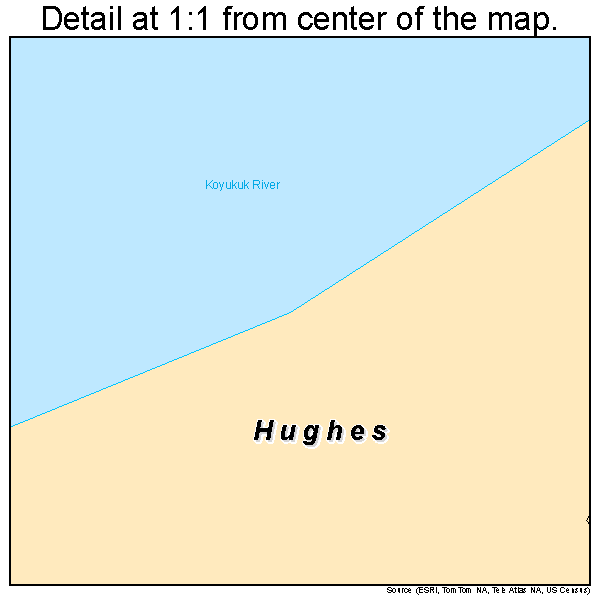 Hughes, Alaska road map detail