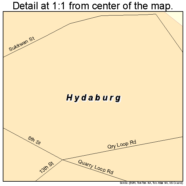 Hydaburg, Alaska road map detail