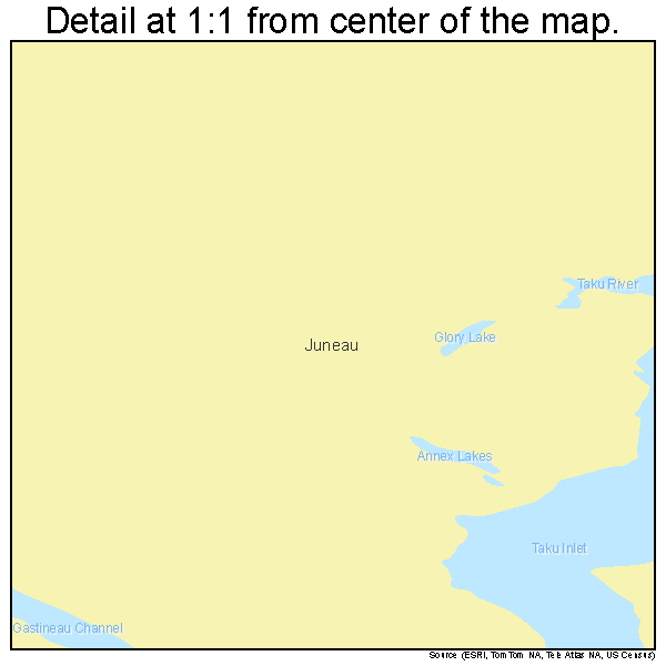 Juneau, Alaska road map detail