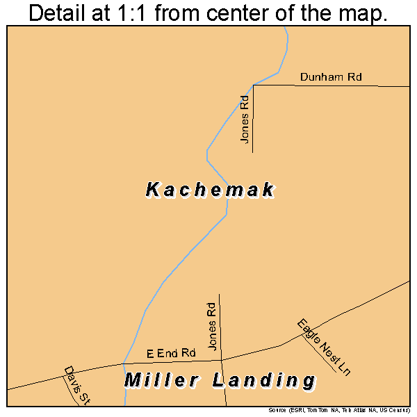 Kachemak, Alaska road map detail